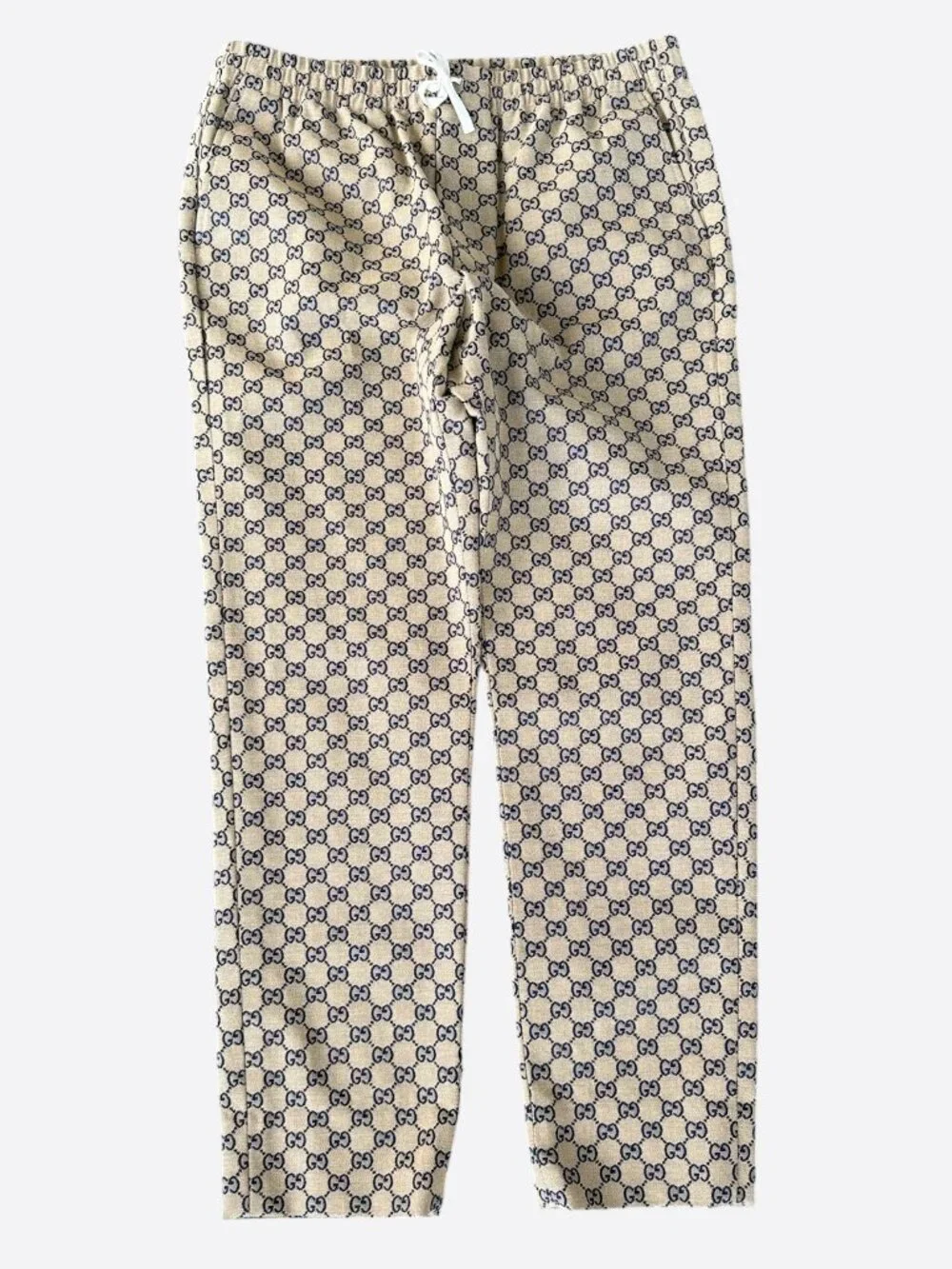 Gucci Beige & Navy GG Monogram Pants